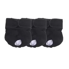 Kit 3 Fraldas Higiênicas Reutilizáveis Cachorros Fêmea Duráveis Laváveis Preta Petting Is Caring