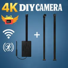 Câmera Oculta 2 Em 1 4K DIY WiFi-Bateria Embutida De Espiando Mini Roubar Babá 1080P CCTV Sem