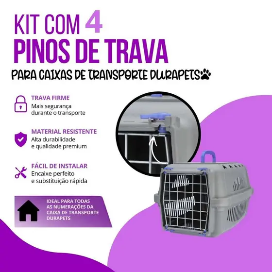 KIT 4 Travas da Caixa De Transporte Durapets