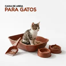 Caixa Areia GRANDE Alta Funda Gatos Adulto Comedouro Pazinha Pet Banheiro Sanitario Bandeja Furbox