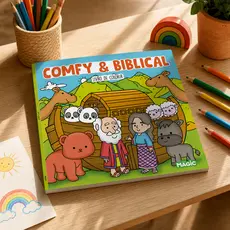 Livro Tik Tok Comfy and Biblical com 24 desenhos - Livro de Colorir