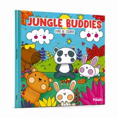 Livro de Colorir Jungle Buddies Animais da Selva Infantil com 24 desenhos