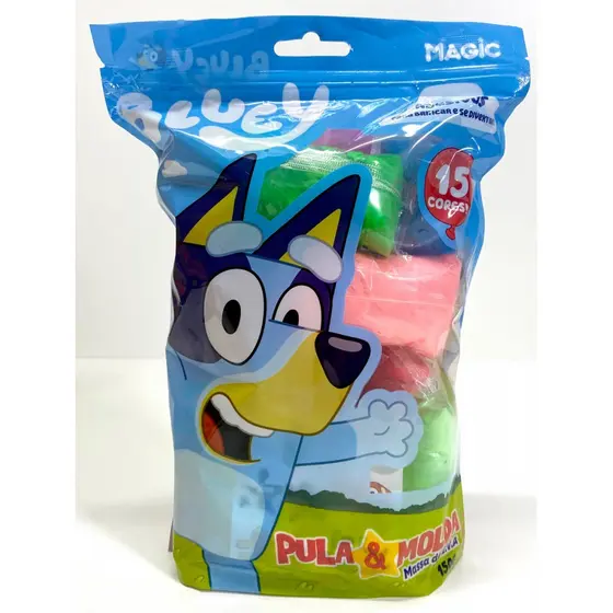 Massa de Modelar EVA Pula e Molda 150g com Adesivos - Bluey