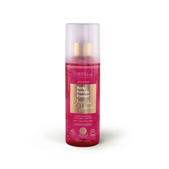 Body Splash Cheiro de Doçura Forever Liss 200ml Perfume para Cabelo e Corpo Fixação 6h Vegano