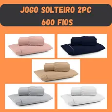 Jogo de Lençol Solteiro 2pc Percal 600 Fios Toque Macio
