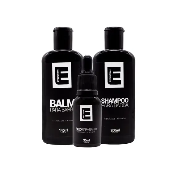 BALM HIDRATANTE PARA BARBA+ OLEO PARA BARBA+ SHAMPOO PARA BARBA EVOLUTION BARBER