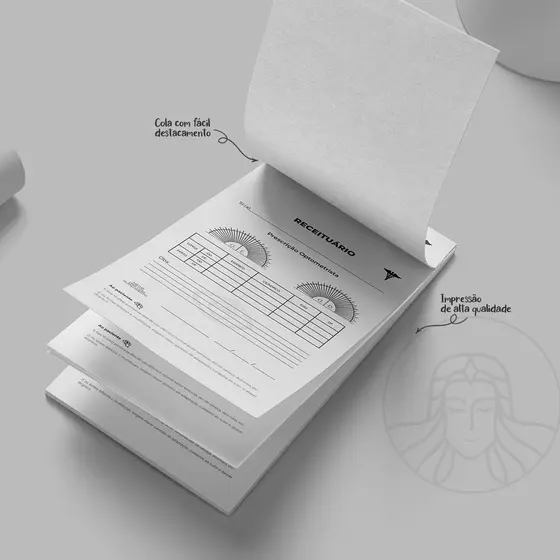Receituário Para Optometrista e ótica  - Receituário oftalmológico - bloco A5