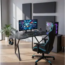Mesa Gamer 160cm Grande Reforçada Escritório Computador PC com Porta-Copo