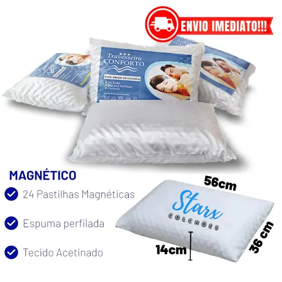 Travesseiro ORTOPÉDICO Magnético | Anti Ronco | Ajuda Aliviar Dores