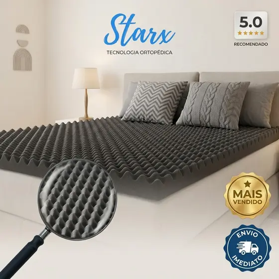Pillow Top Massageador Colchonete Caixa De Ovo Casca Anti-escaras 6 cm