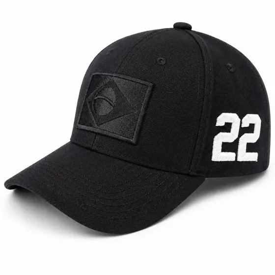 Boné Preto 22 Brasil Bordado Premium Aba Curva Ajustável Patriota
