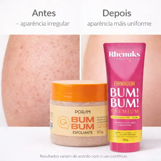 Kit esfoliante + hidratante firmador para bumbum foliculite celulite espinhas e manchas