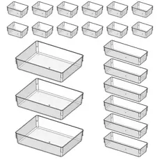 Kit Organizadores Acrílico Cristal Modular Para Geladeiras Gavetas e Maquiagens