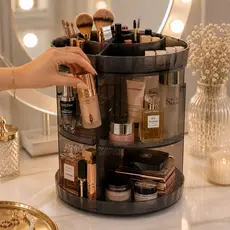 Organizador de maquiagem Acrílico  Giratório 360º Suporte Para Cosméticos