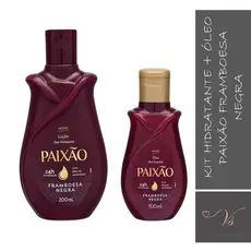 Kit Loção Hidratante Paixão Framboesa Negra 200ml + Óleo Corporal Paixão Framboesa Negra 100ml