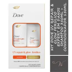 Kit Dove UV Repair & Glow Ferúlico Expert em Danos Shampoo 350ml + Condicionador 150ml