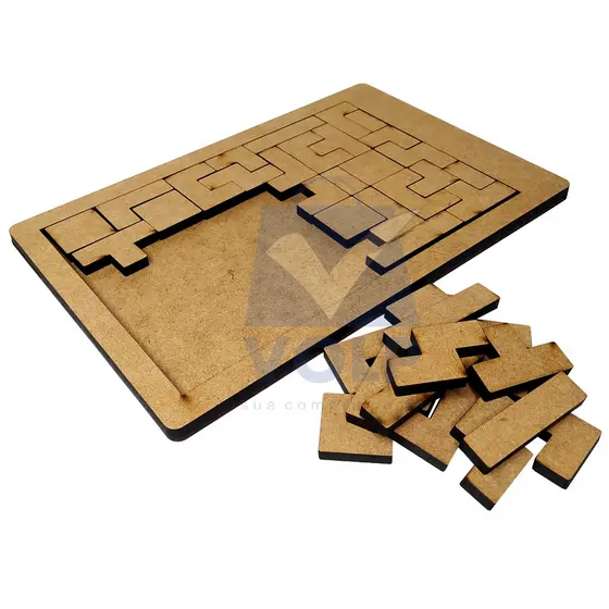 Tetris Quebra-Cabeça educativo Infantil Para Recreação em Mdf para pintar/colorir em casa escola