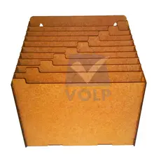 Suporte De Mesa Para Folhas A4 Prontuário Escritório Indústria 10 Divisões Nichos Escaninho Cru MDF