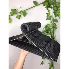 Kit de Cabides Preto Organizadores de Guarda-Roupas Cabide Chato Adulto