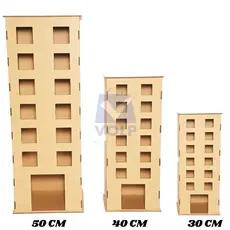 Prédio Vingadores Heróis Mdf Kit Festa Aniversário 50cm 40cm 30cm Maquete Escola Decoração Cru Preto