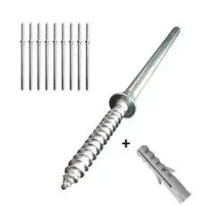 KIT SUPORTE PARAFUSOS PARA PRATELEIRAS REFORÇADO PINO INVISÍVEL + BUCHAS