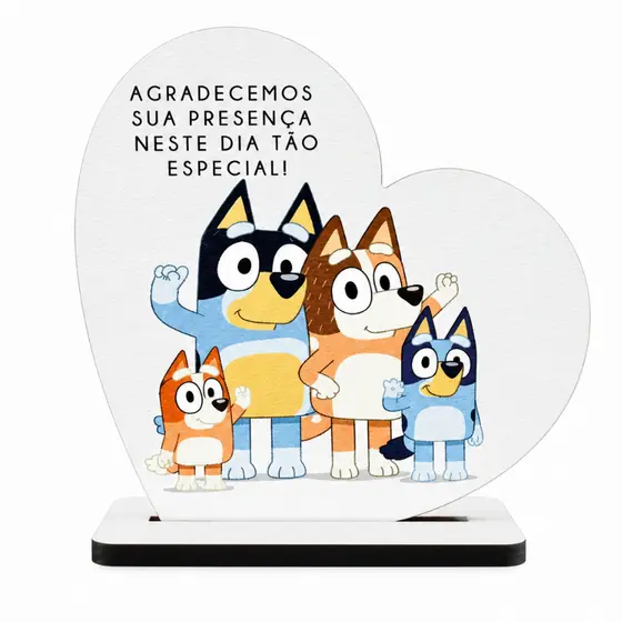 Kit Lembrancinhas Agradecimento Aniversário MDF Cachorro Bluey