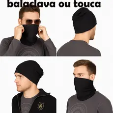 Kit 3 Máscaras balaclava cachecol, flanelado, Proteção UV50, Unissex, Preto, para Pescoço Moto