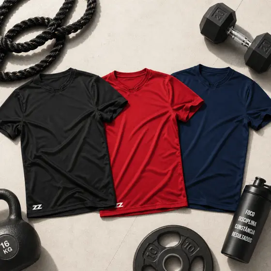 Kit 3 Camisas Masculinas Dry Fit Academia Esporte Corrida Treino Secagem Rápida Conforto Premium Fit
