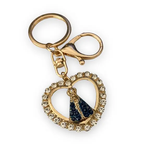 Chaveiro Nossa Senhora Aparecida Coração Strass Mosquetao