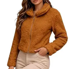 Casaco Teddy Feminino Com Zíper Blusa De Frio Pelinho Inverno
