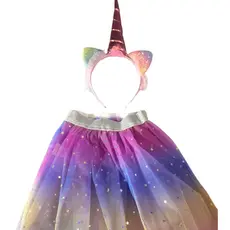 Fantasia  Saia de Tule e Tiara do Unicórnio Festas Carnaval Halloween Crianças Barato