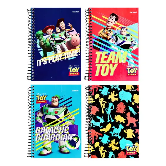 Caderno Espiral Univ CD 1x1 80 Fls Toy Story Escolas Faculdades Anotações