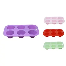 Forma de Silicone com 6 Cavidades Para Cupcake Mini Bolinho