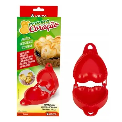 Forma Fecha Pastel Fogazza Salgados Coração Vermelha KEITA