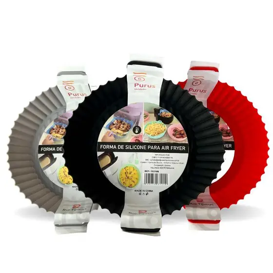 FORMA DE SILICONE PARA FRITADEIRA ELETRICA CORES 19,5X16,5X4,8CM