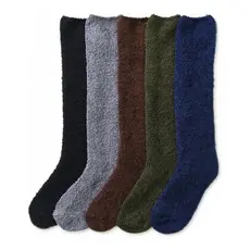 Kit C/ 3 Meias De Lã Felpuda Lisa Unissex Para Frio De Outono E Inverno Térmica Cano Alto