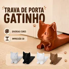 Trava de Porta Gatinho Cunha Antiderrapante Peso de Porta Decorativo Fofo