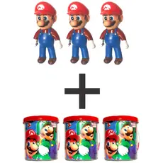 KIT com 3 Caneca Personalizada 350ML + Boneco Mario
