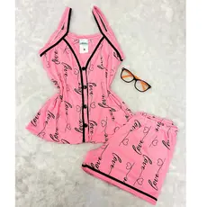 Pijama Feminino Americano Alça e Botões Verão Baby Doll Blogueira Amamentação Pós cirúrgico de Calor