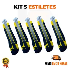 Kit Estilete Profissional Emborrachado Com Trava 18mm