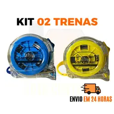 Kit Trena Métrica 5 Metros Transparente Fita de Aço Profissional com Trava