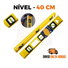 Nível Régua 3 Bolhas 40cm Profissional ABS de Prumo Nivelador