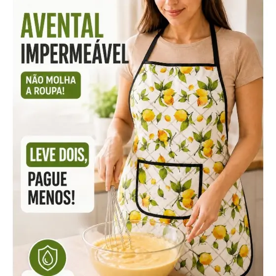 Avental de cozinha Impermeável  e Lavanderia com Bolso adulto unissex  Feminino e Masculino