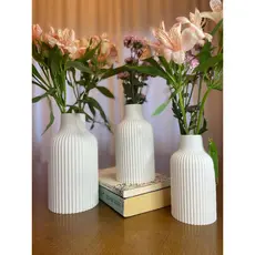 Kit 3 Vasos Cachepot Decorativo | Design Riscado Moderno | Alta Qualidade e Acabamento Premium