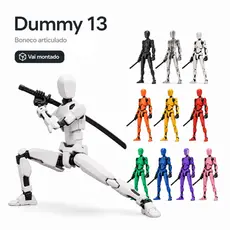 Boneco Dummy 13 Montado - Brinquedo Educativo Articulado Várias Posições e Cores