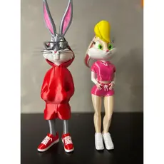Pernalonga e Lola Bunny em 3D - Bonecos com Roupas Urbanas Inspirado em Looney Tunes