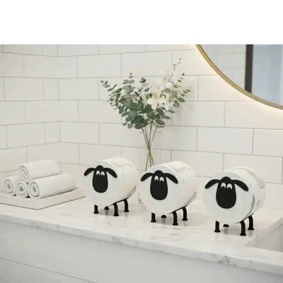 Suporte de Papel Higiênico Shaun Ovelha Carneiro Decoração de Banheiro Criativa