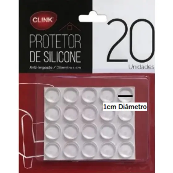 Oferta Protetor Adesivo Silicone Anti-Impacto Redondo 20 Ou 12 Unidades Clink Multiuso Universal