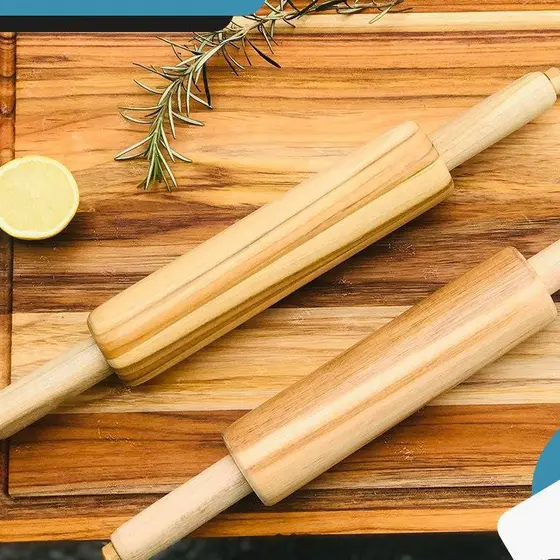 Rolo Para Massa Madeira Pau De Macarrão Stolf 43cm