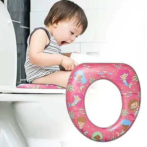 Assento Sanitário Redutor Infantil Almofadado 27.5x29x6Cm Troninho Vaso Sanitário Utensilio